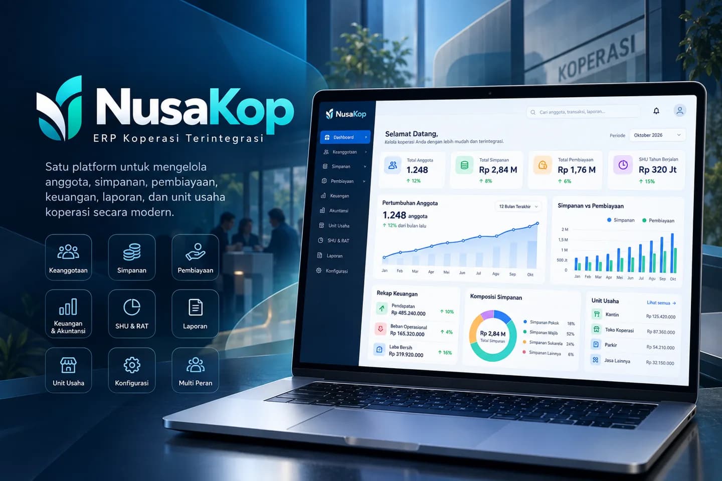 NusaKop — ERP Koperasi Terintegrasi